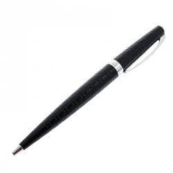 Pre Owned Dior Cannage Textured Black Lacquer Silver Tone Ballpoint Pen