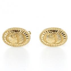 Christian Dior Logo Gold Plated Round Cufflinks