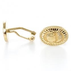 Christian Dior Logo Gold Plated Round Cufflinks