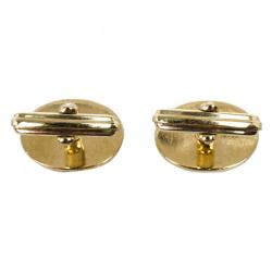 Christian Dior Logo Gold Plated Round Cufflinks