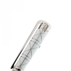 Dior White Composite Engraved Silver Tone Ballpoint Pen