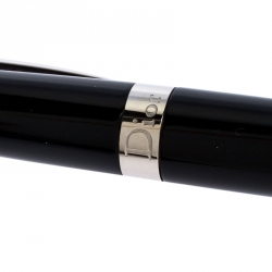 Dior Black Lacquer Diamond Encrusted Silver Tone Ball Point Pen