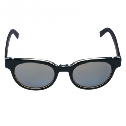Pre Owned Dior Homme Soft Black /Green 182S Black Tie Round Sunglasses