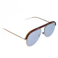 Dior Brown/Dark Mirror Desertie Aviator Sunglasses