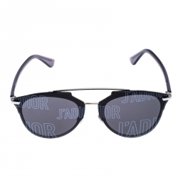 Pre Owned Dior Silver/Black Reflected P Double Bridge Sunglasses