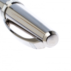 Pre Owned Dior White Ceramic Embellished Silver Tone Ballpoint Pen