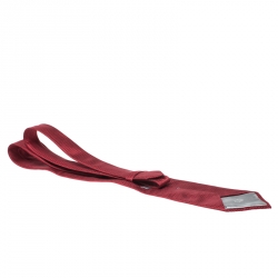Dior Vintage Red Chequered Jacquard Silk Tie