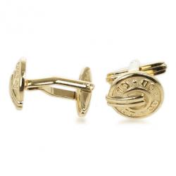 Christian Dior Logo Gold Plated Round Cufflinks