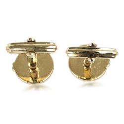 Christian Dior Logo Gold Plated Round Cufflinks