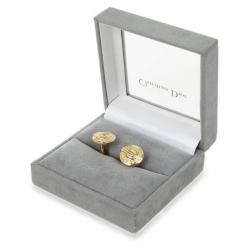 Christian Dior Logo Gold Plated Round Cufflinks
