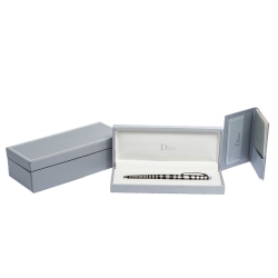 Dior Zebra Printed Silver Tone Ballpoint Pen