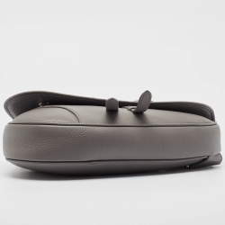 Dior Grey Leather Saddle Bag