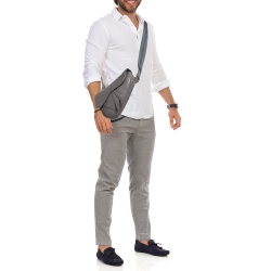 Dior Grey Leather Saddle Bag