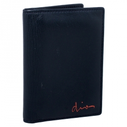 Dior Homme Navy Blue Leather Bifold Compact Wallet