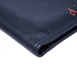 Dior Homme Navy Blue Leather Bifold Compact Wallet