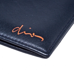 Dior Homme Navy Blue Leather Bifold Compact Wallet