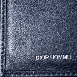 Dior Homme Navy Blue Leather Bifold Compact Wallet