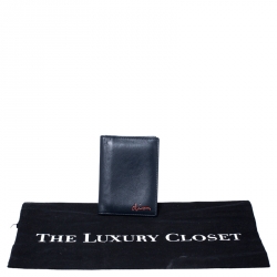 Dior Homme Navy Blue Leather Bifold Compact Wallet