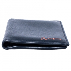 Dior Homme Navy Blue Leather Bifold Compact Wallet