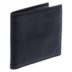 Dior Black Monogram Leather Bifold Wallet
