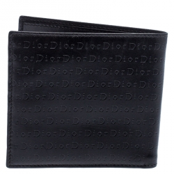 Dior Black Monogram Leather Bifold Wallet