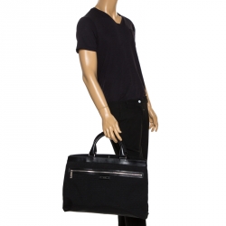 Dior Homme Black Fabric and Leather Tote