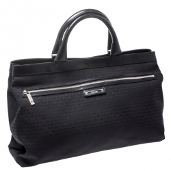 Dior Homme Black Fabric and Leather Tote