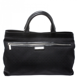 Dior Homme Black Fabric and Leather Tote
