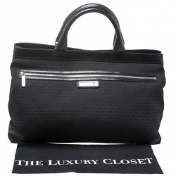 Dior Homme Black Fabric and Leather Tote