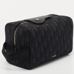 Dior Black Oblique Canvas Lingot Toiletry Case