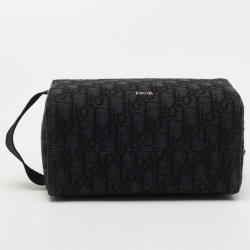 Dior Black Oblique Canvas Lingot Toiletry Case