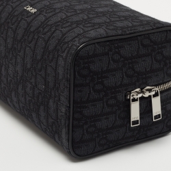 Dior Black Oblique Canvas Lingot Toiletry Case