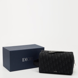 Dior Black Oblique Canvas Lingot Toiletry Case