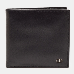 Wallet with Bill Clip Black CD Diamond Canvas
