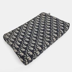 Dior Blue Oblique Canvas Clutch Bag