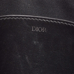 Dior Black Oblique Canvas and Leather Zip Slim Pouch