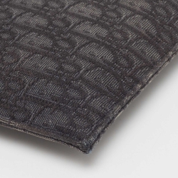 Dior Black Oblique Canvas and Leather Zip Slim Pouch