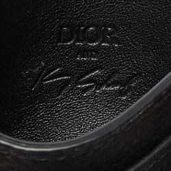 Dior x Kenny Scharf Blue/Black Oblique Canvas and Leather Embroidered Card Holder