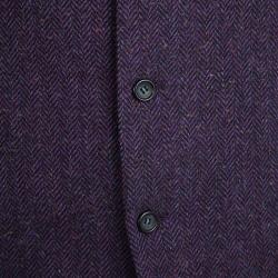 Dior Boutique Monsieur Vintage Purple Chevron Pattern Wool Waistcoat and Blazer Set XL