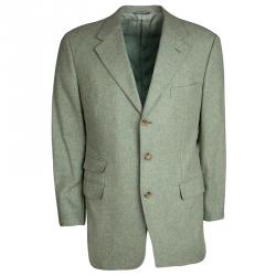 Pre Owned Dior Boutique Monsieur Vintage Green Cashmere Regular Fit Blazer XL