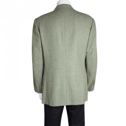 Pre Owned Dior Boutique Monsieur Vintage Green Cashmere Regular Fit Blazer XL