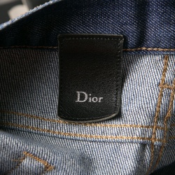 Dior Blue Washed Faded Effect Distressed Denim Jeans S