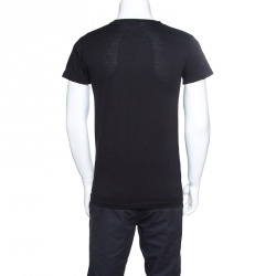 Pre Owned Dior Black Slogan Print Short Sleeve Crew Neck T-Shirt M