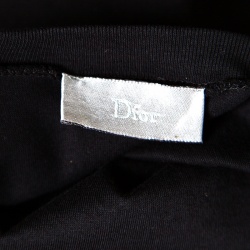 Pre Owned Dior Black Slogan Print Short Sleeve Crew Neck T-Shirt M