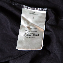 Pre Owned Dior Black Slogan Print Short Sleeve Crew Neck T-Shirt M