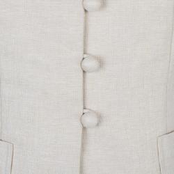 Dior Beige Short Sleeve Collar Detail Jacket L