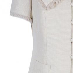 Dior Beige Short Sleeve Collar Detail Jacket L
