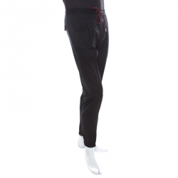 Dior Homme Black Wool Elasticized Waist Relaxed Trousers M