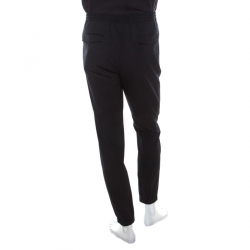 Dior Homme Black Wool Elasticized Waist Relaxed Trousers M