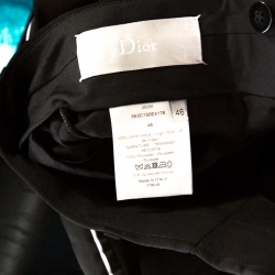 Pre Owned Dior Black Wool Logo Panel Detail Shorts S
